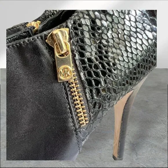 MICHAEL Michael Kors York Platform Black Ankle Booties - Sz 7.5 - Picture 6 of 9